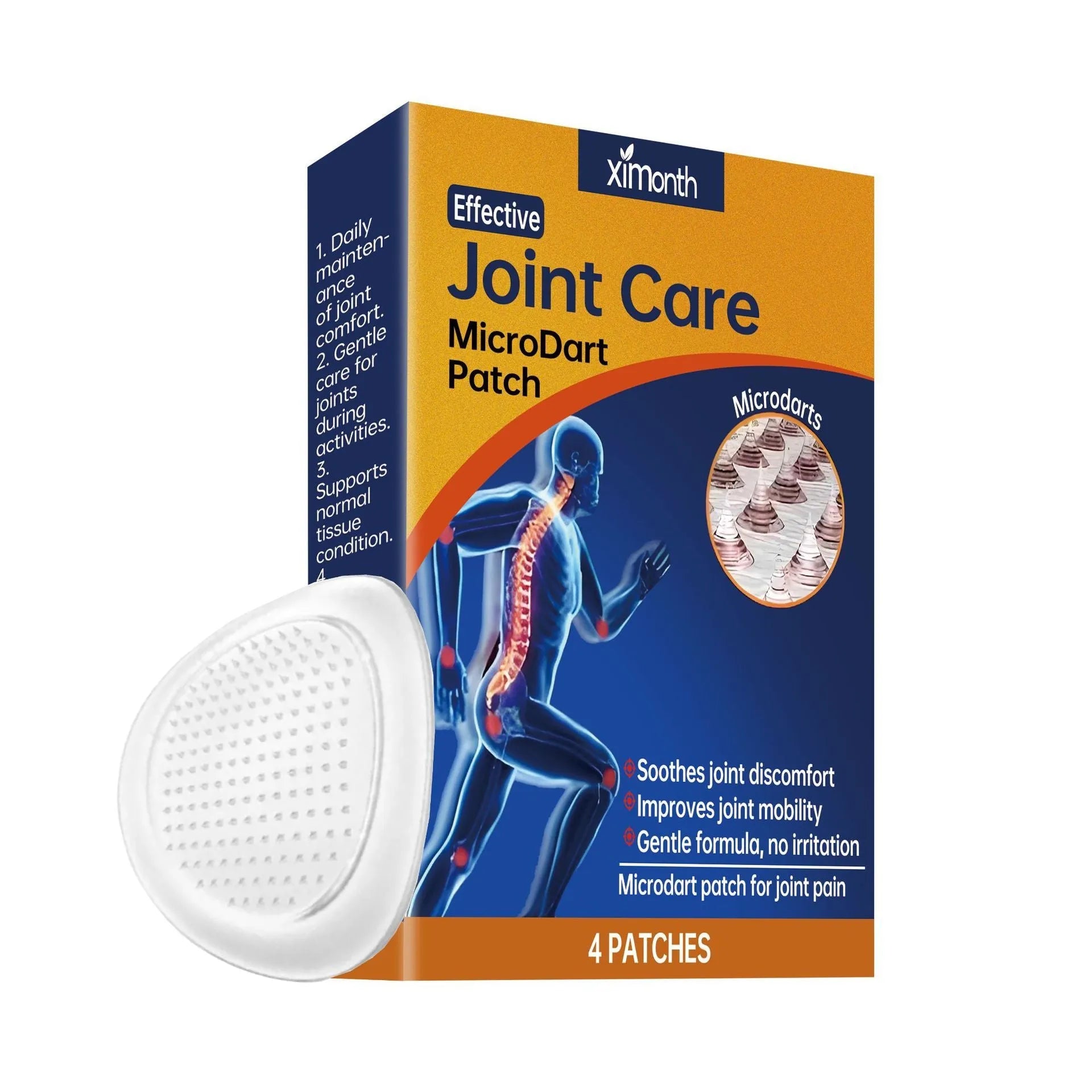 Joint microneedle adhesive patch with moxa leaf, ginger root and bee venom extracts