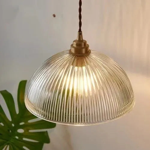 Nordic minimalist glass ceiling light in 20cm diameter with warm light for dining room