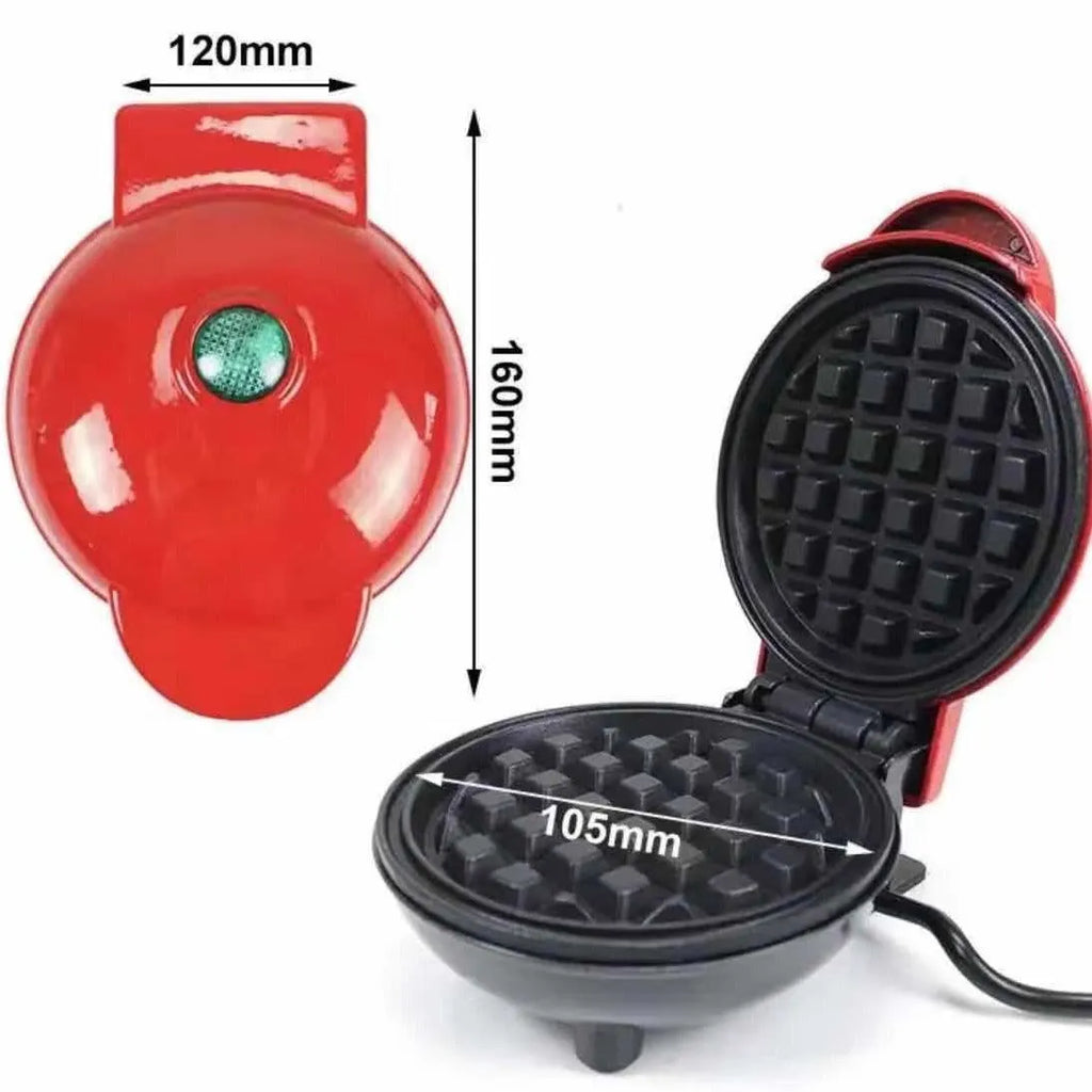 Mini waffle machine in white with electric heating tube, 16.5cm size